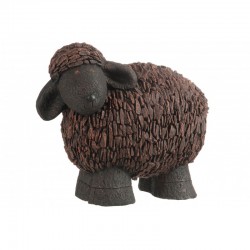 Mouton en résine marron - noir 56x31x46 cm