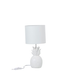lampe ananas resine blanc
