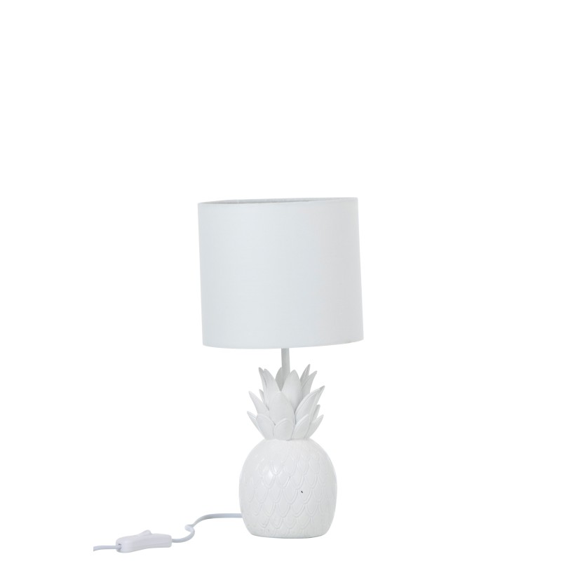 lampe ananas resine blanc