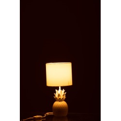 lampe ananas resine blanc