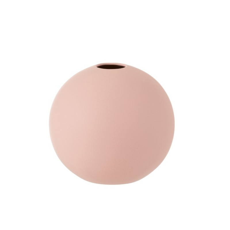 Vase boule en céramique rose pastel