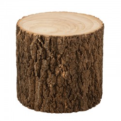 Table basse ronde en bois de paulownia naturel
