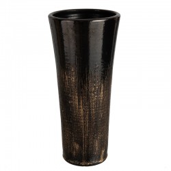 Jarrón mota cerámica negro/oro Alt. 39 cm