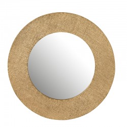 Miroir rond en aluminium or 70x70x3 cm