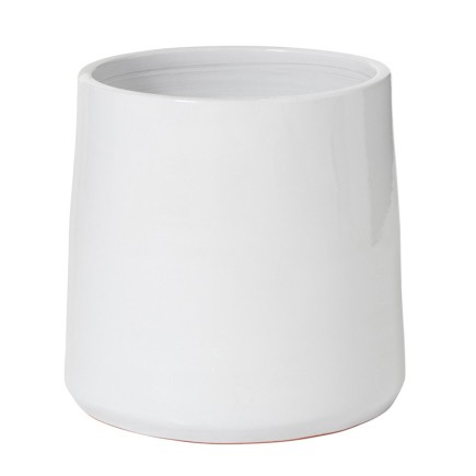 Vaso di fiori in ceramica bianca 26x26x25 cm