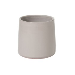 cachepot rond en céramique gris 18x18x16.5 cm