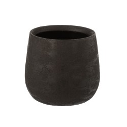 Maceta irregular crudo cerámica negro Alt. 19 cm