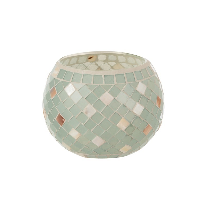 Porta-velas em vidro verde menta 15,5 x 15,5 x 12 cm Porta-velas em vidro verde menta 15,5 x 15,5 x 12 cm