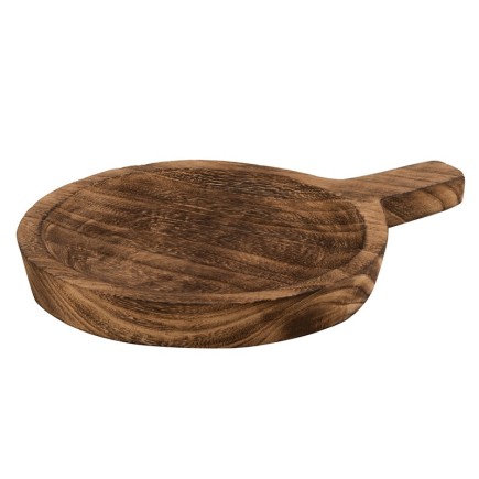 PLAT ROND ANSE BOIS DE PAULOWNIA MARRON 36 cm