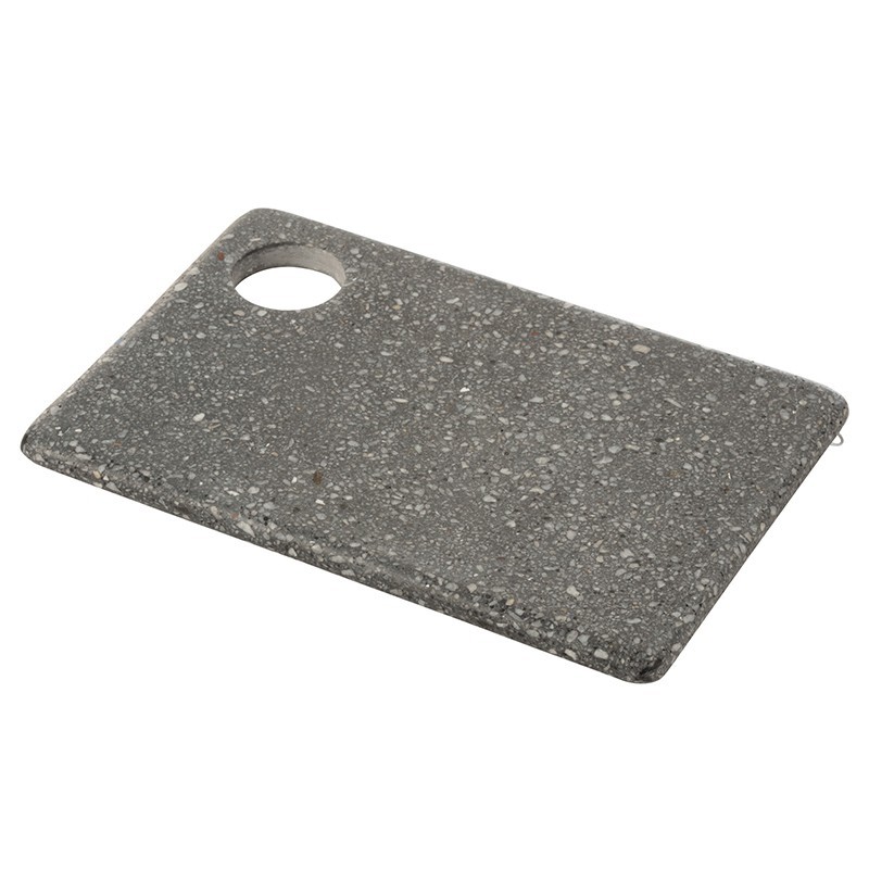 Tábua de cortar retangular com orifício em mármore cinzento L30cm Tábua de cortar retangular com orifício em mármore cinzento L30cm