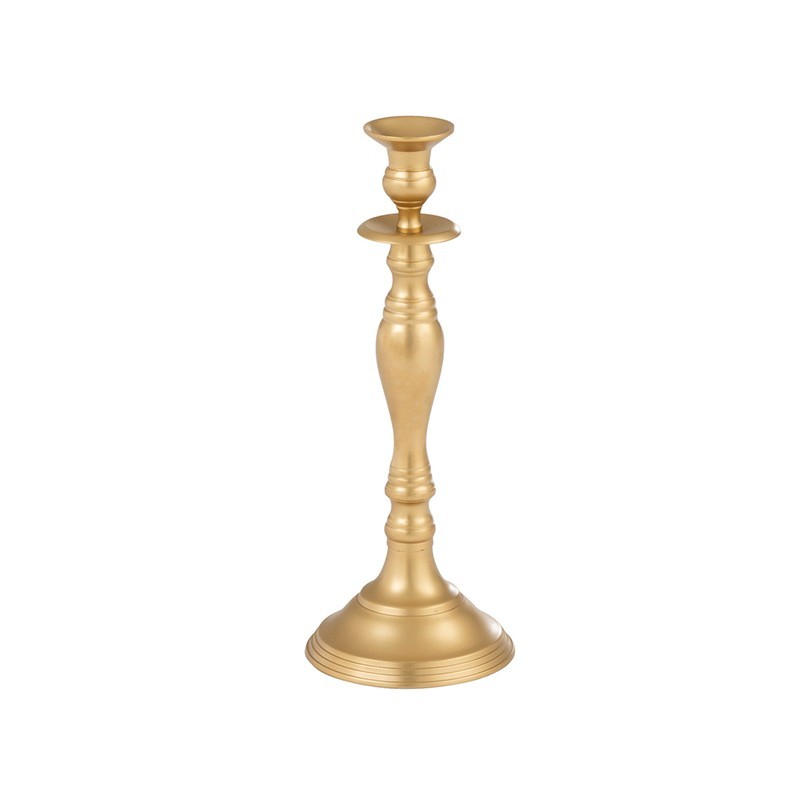 Candelabro em alumínio dourado 13x13x33 cm Candelabro em alumínio dourado 13x13x33 cm