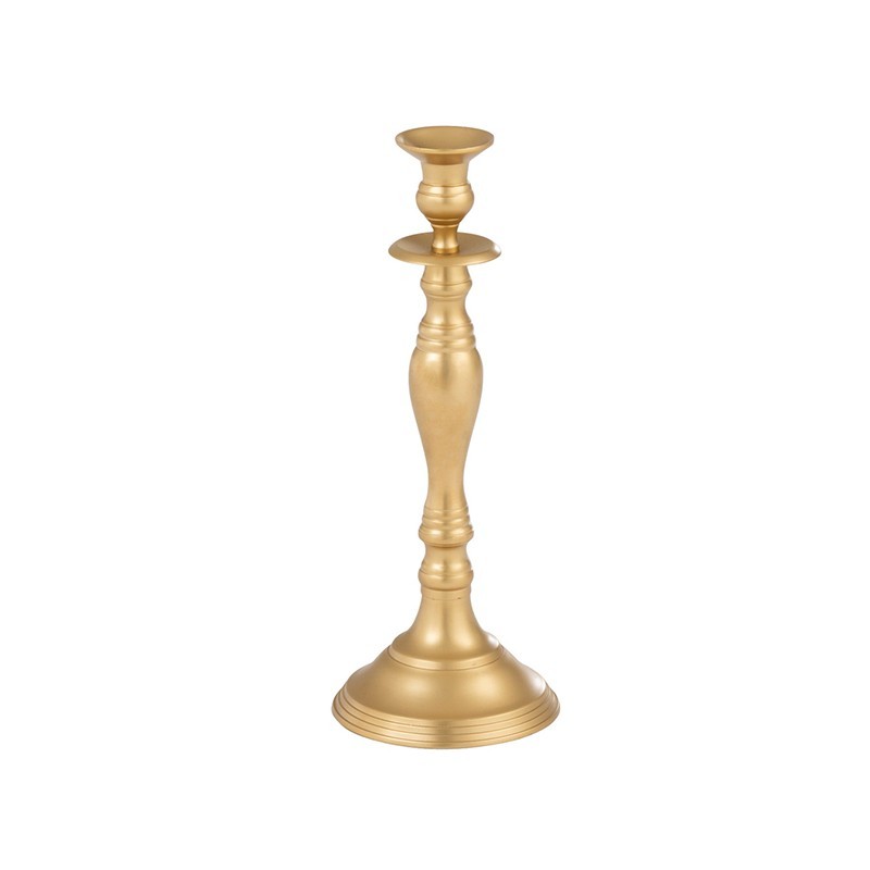 Candelabro clásico aluminio mate oro Alt. 33 cm