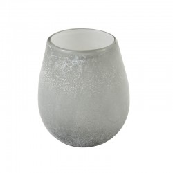 Vase rond en verre gris