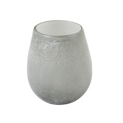 Vase Rond Verre Gris H 15 cm