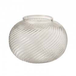 Vase boule en verre transparent 15x20 cm
