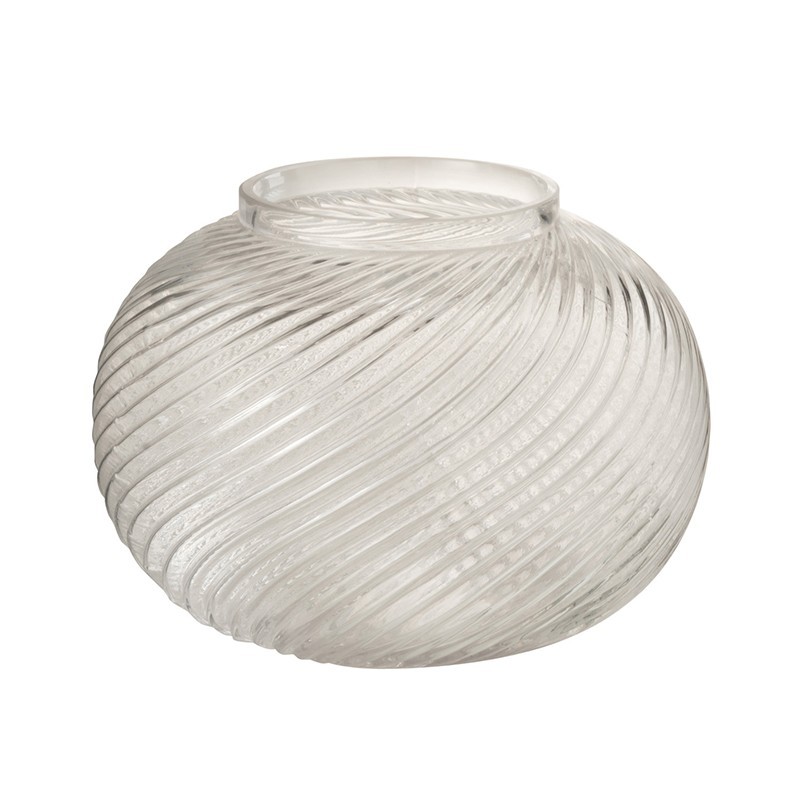 Vase boule en verre transparent 15x20 cm Vase boule en verre transparent 15x20 cm