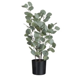 Eucalyptus artificiel dans pot en plastique vert 14x14x60 cm