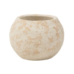 Vaso di fiori in cemento crema 23x23x17 cm