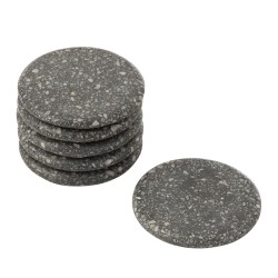 Set de 6 posavasos mármol gris 10x10 cm