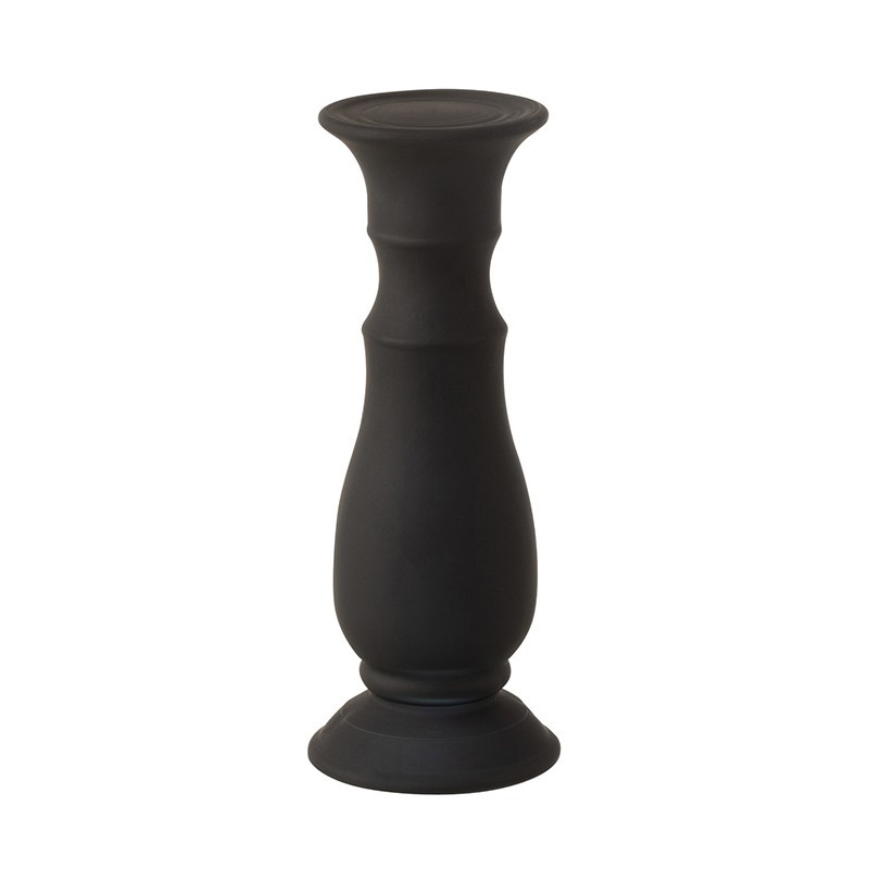 Candelabro em vidro preto 11x11x30 cm Candelabro em vidro preto 11x11x30 cm