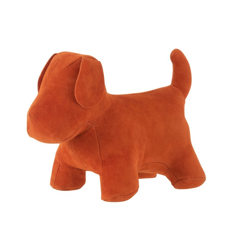 Perro decorativo opaco terciopelo naranja Alt. 11