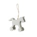 Pingente cavalo em madeira branca 11,5 x 3,5 x 9 cm Pingente cavalo em madeira branca 11,5 x 3,5 x 9 cm