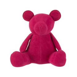 Oso decorativo opaco terciopelo rosa Alt. 14 cm