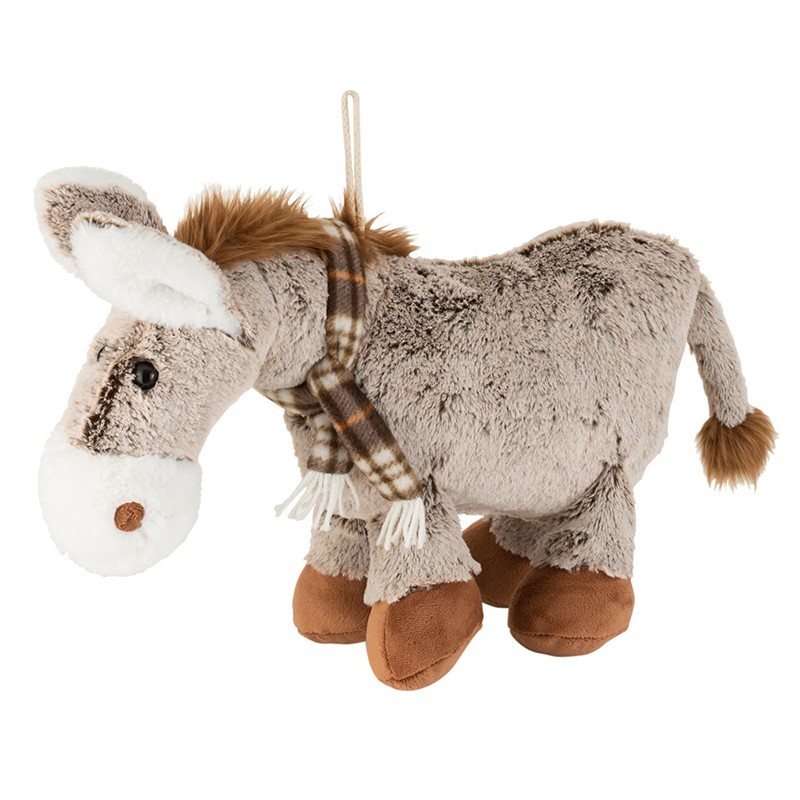 Peluche âne debout marron 56x25x10 cm
