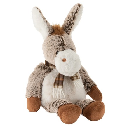 Peluche âne assis marron 43x36x23 cm