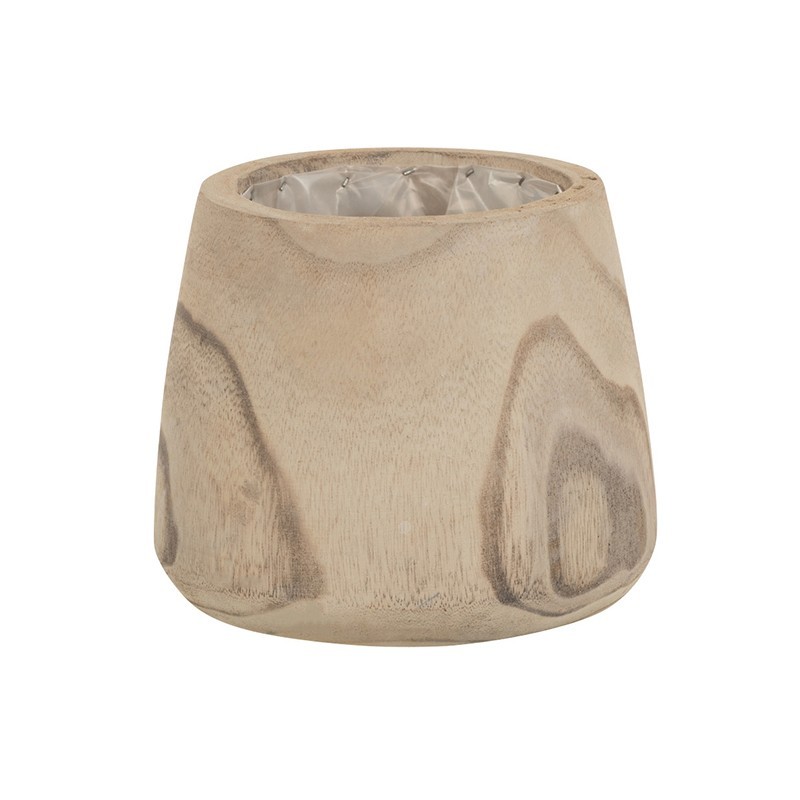 Macetero de madera natural de 15x15x15 cm Macetero de madera natural de 15x15x15 cm
