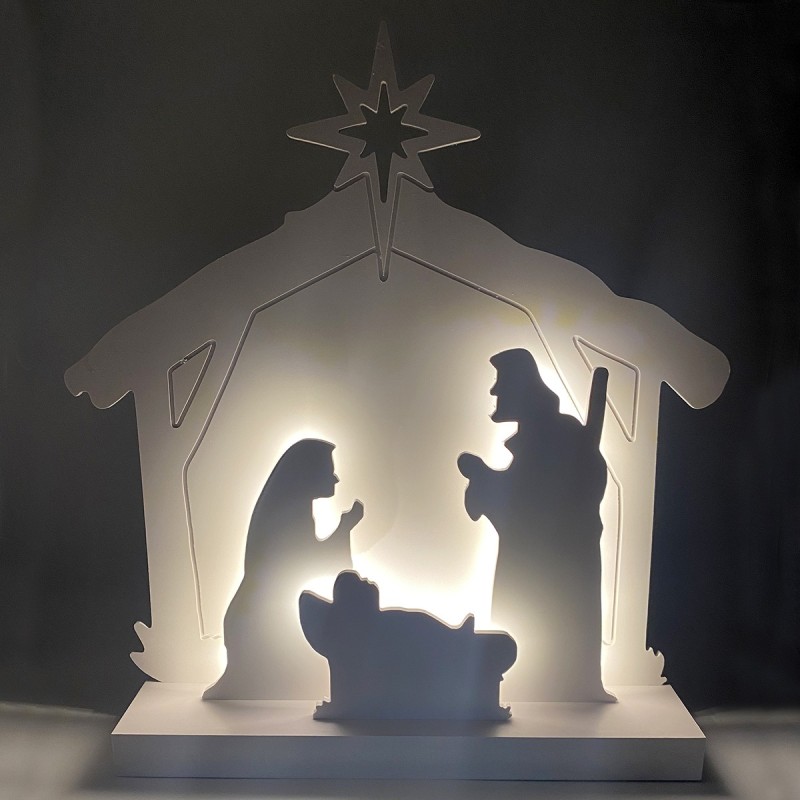 Crèche de Noël moderne et lumineuse