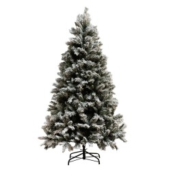 Sapin de Noël artificiel enneigé en plastique vert 105x105x193 cm