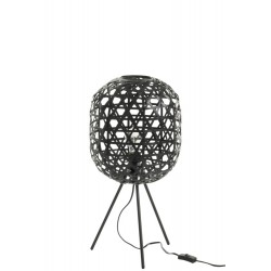 Lampe trépied en bois noir 29x29x59.5 cm