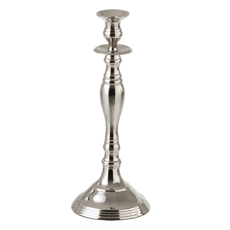 Candelabro em alumínio prateado 13x13x34 cm Candelabro em alumínio prateado 13x13x34 cm