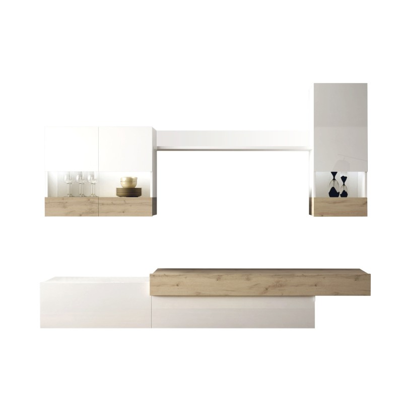 Combinaison meuble TV avec lampes LED intégrées 240 cm