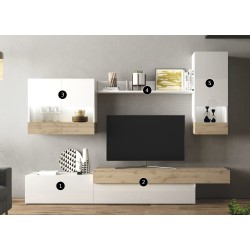 Combinaison meuble TV avec lampes LED intégrées 240 cm