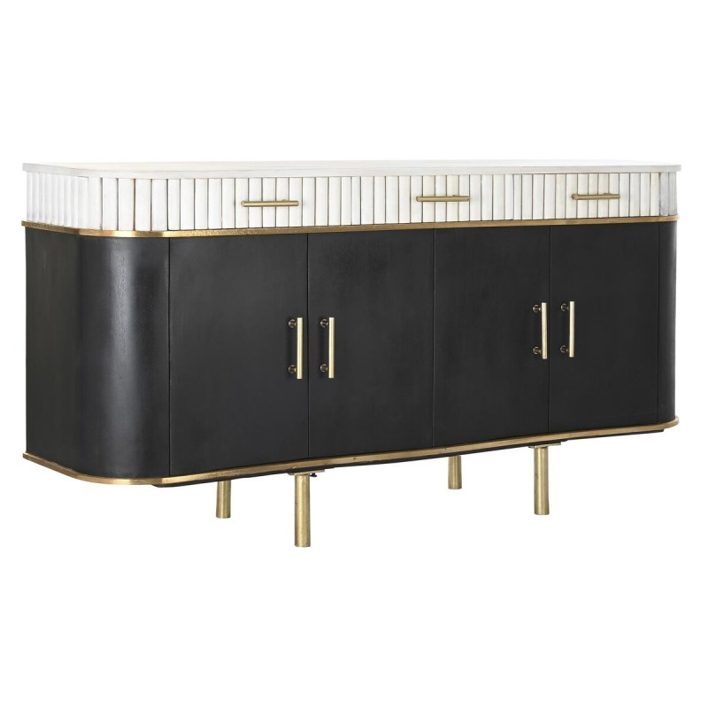Buffet Thyann Noir Doré Métal Blanc Bois de manguier (151 x 42 x 79 cm)