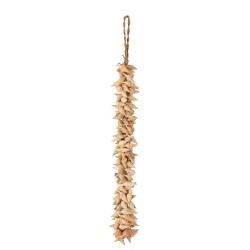 Suspension coquillages oranges avec corde L52*l6*H5cm