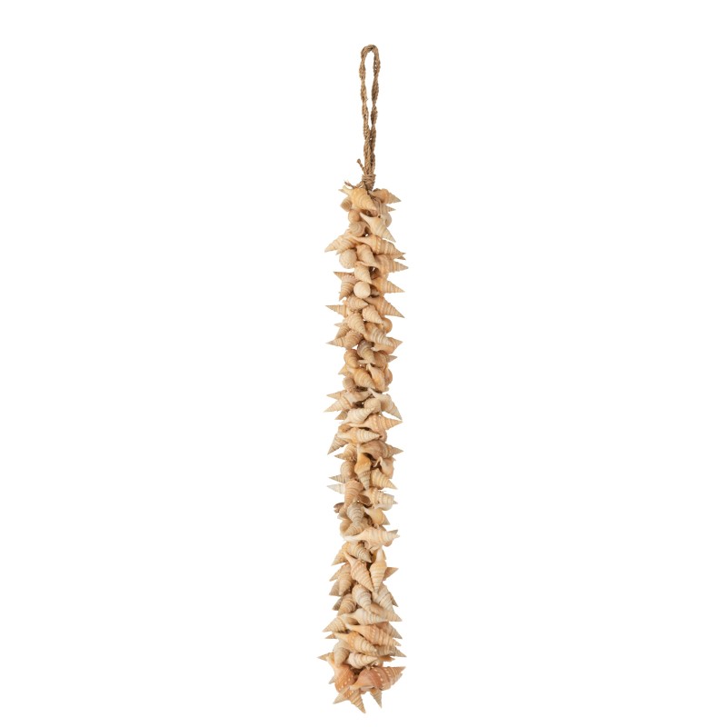 Suspension coquillages oranges avec corde L52xl6xH5cm Suspension coquillages oranges avec corde L52xl6xH5cm