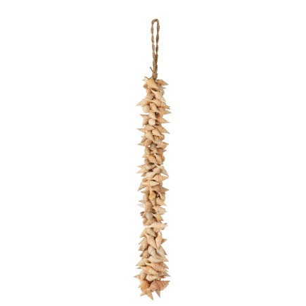 Suspension coquillages oranges avec corde L52xl6xH5cm