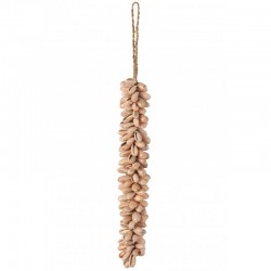 Suspension coquillages roses avec corde L5*l5*H34cm