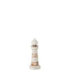 Phare en bois blanc L10*10*H25cm