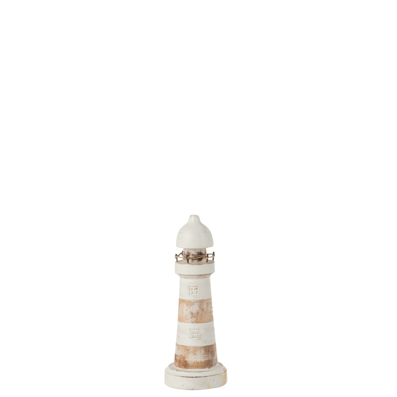 Phare en bois blanc L10*10*H25cm Phare en bois blanc L10*10*H25cm