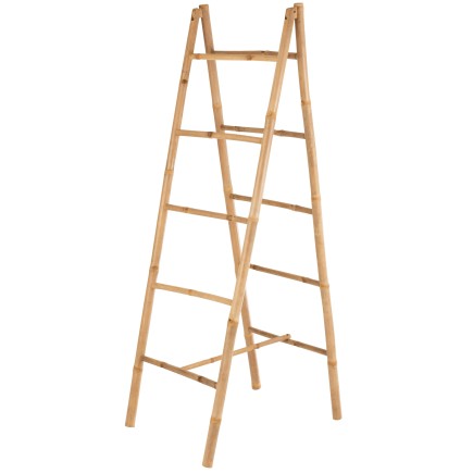 Escalera doble de bambú de madera natural 72x49x157 cm