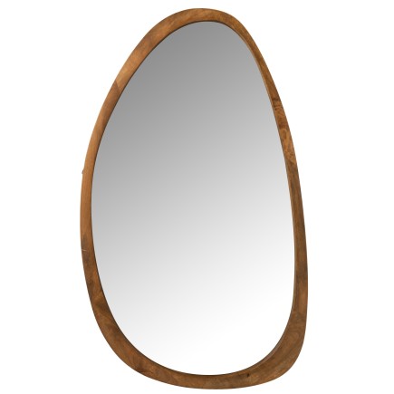 Miroir irrégulier en bois de manguier marron 120*71cm