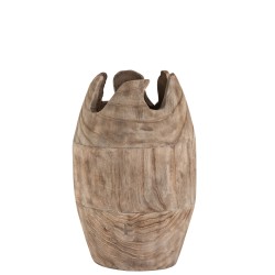 Vase irrégulier en bois naturel 26x26x43cm