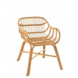 Chaise rotin en bois naturel 57x60x79 cm