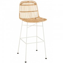 Chaise de bar avec pieds métal en bois naturel 47x42x92 cm