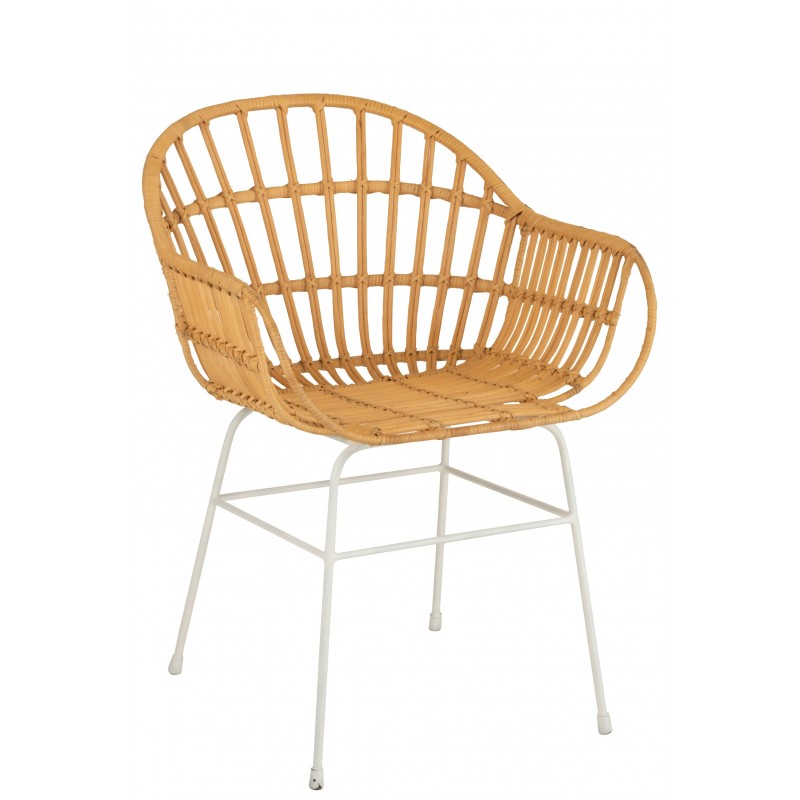 Chaise avec pieds métal en bois naturel 55x58x80 cm