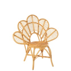 CHAISE FLEURS ROTIN NATUREL